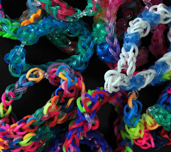 rainbow colors rubber bands loom bracelets