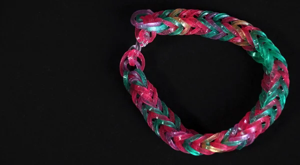 Tęczowe kolory gumek Krosno bransoletka — Zdjęcie stockowe