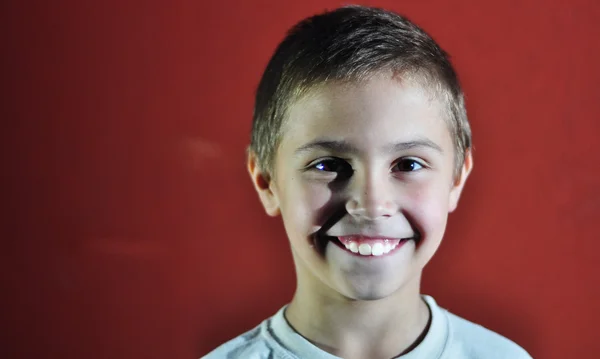 Portret van gelukkig vreugdevolle schattige kleine jongen, studio opname — Stockfoto