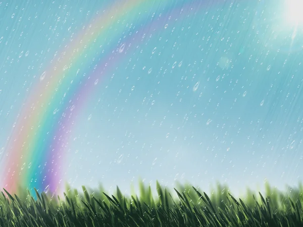 Skönhet sommardag med regndroppar — Stockfoto
