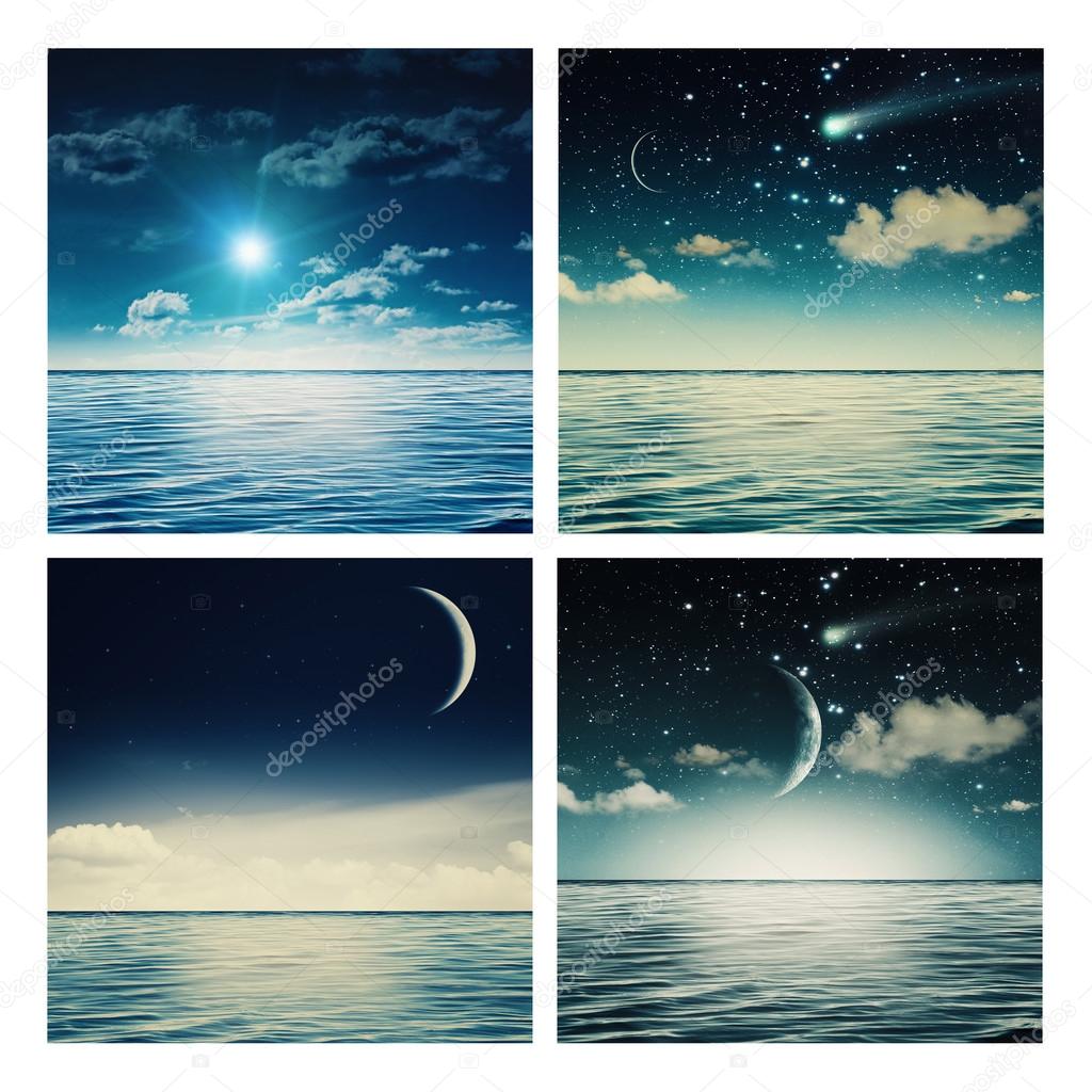 Set of marine backgrounds