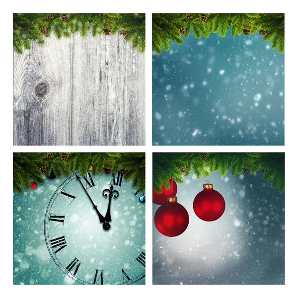 Set of assorted christmas backgrounds — Stock Photo, Image