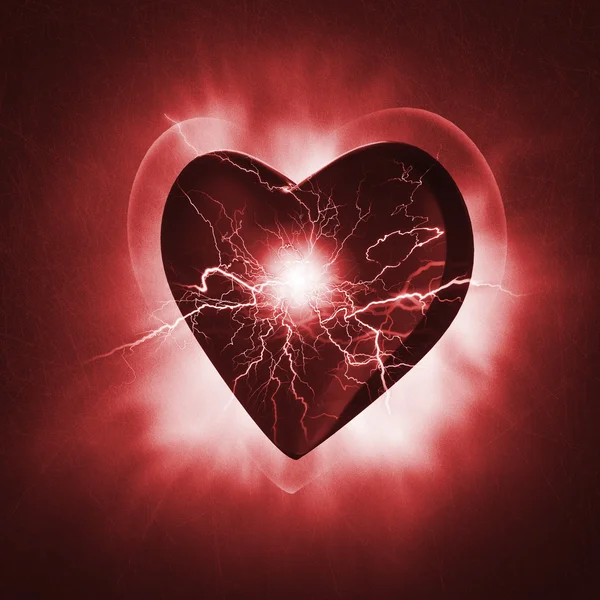 Glödande hjärta energi — Stockfoto