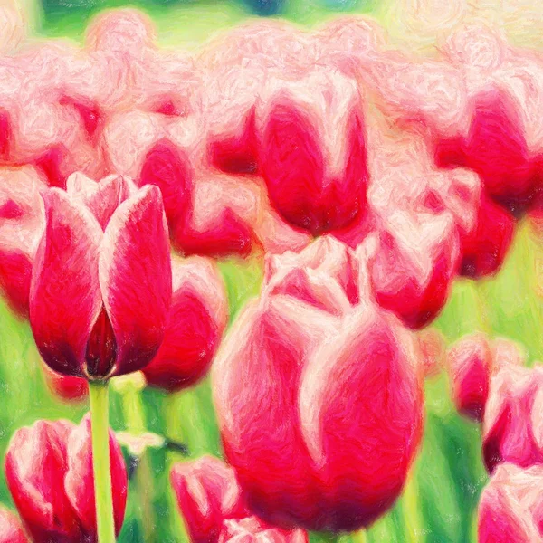 Paarse tulpen, fine art simulatie — Stockfoto