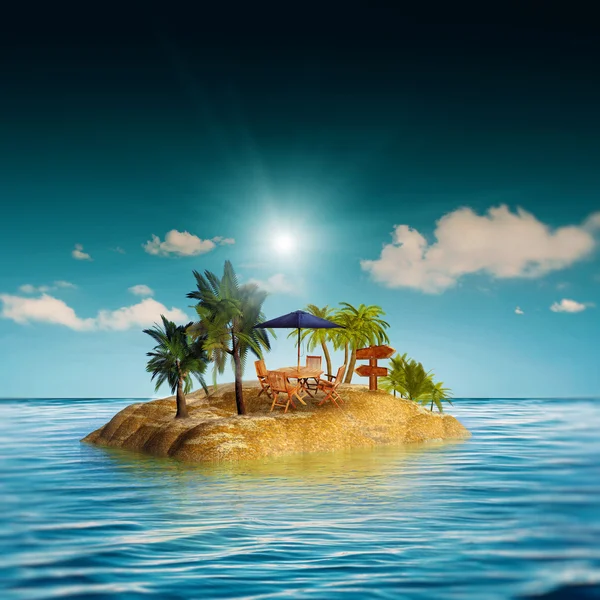 Skönhet ö i havet — Stockfoto