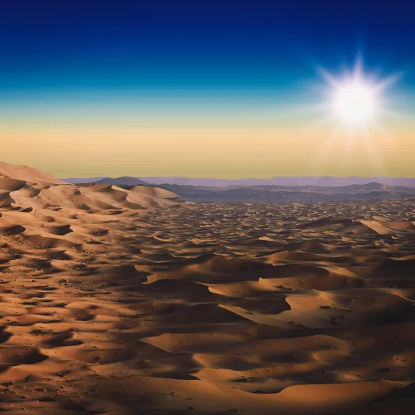 Desert landscape at sunrise — Stock Photo, Image