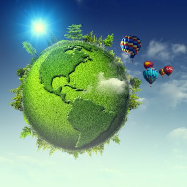 Soyut yeşil planet Eko arka plan