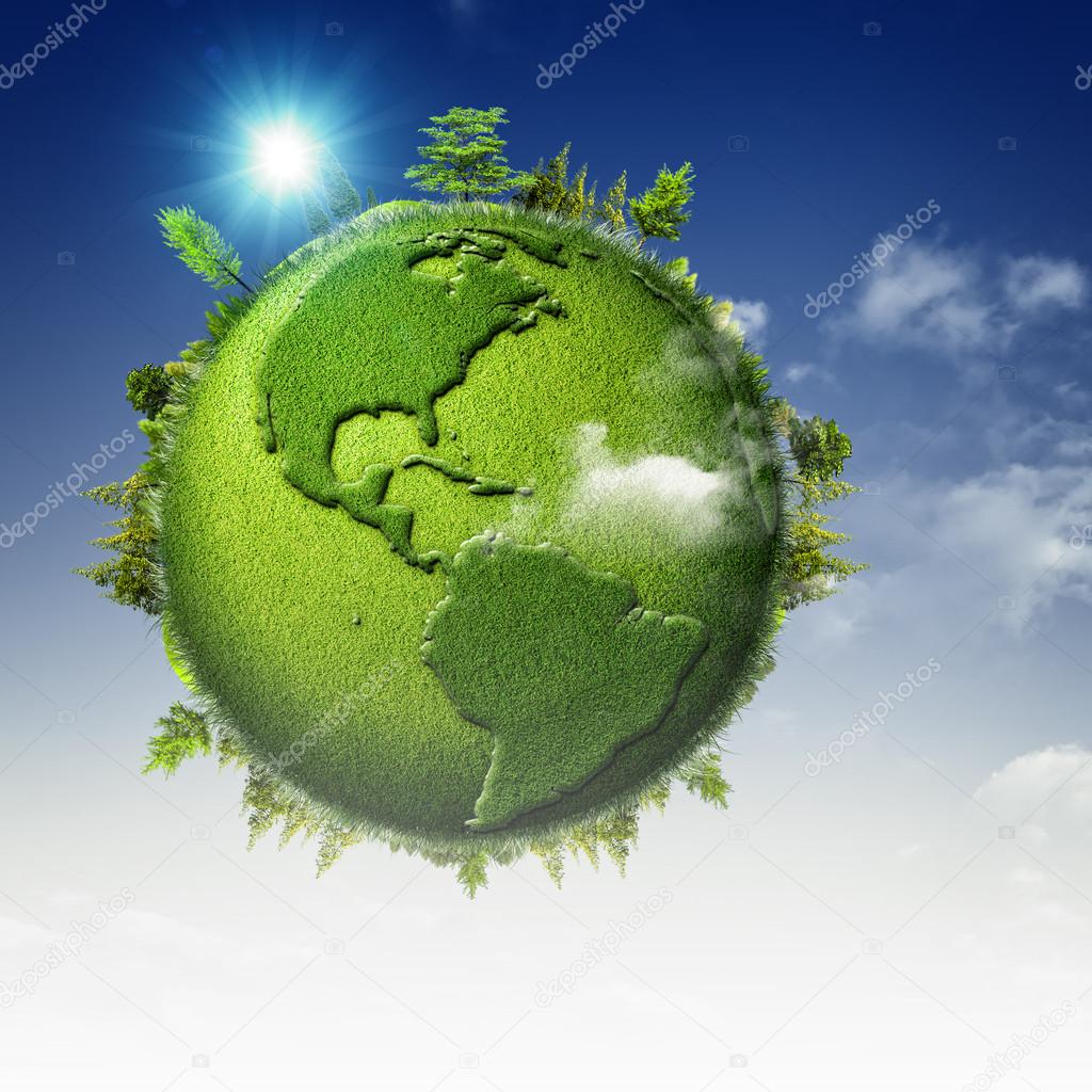 Green planet background