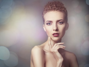 güzel bokeh ile kadın portre