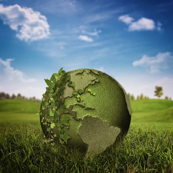 Зеленая планета, экологический фон — стоковое фото
