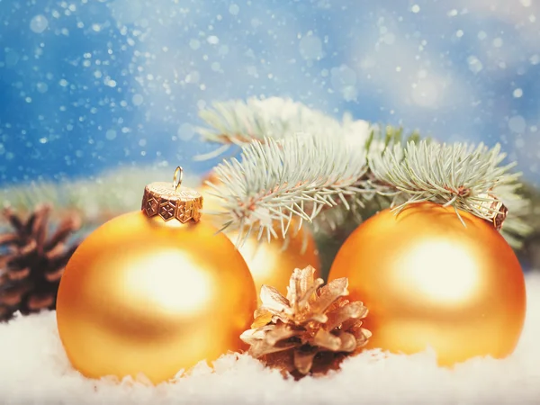 Golden holiday decorations — Stock Photo, Image