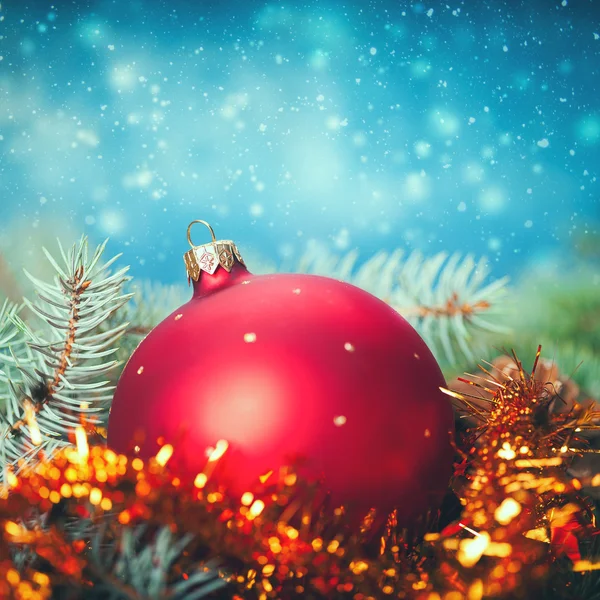 Kerst achtergrond met decoraties — Stockfoto