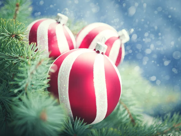 Vánoční pruhované dekorace — Stock fotografie