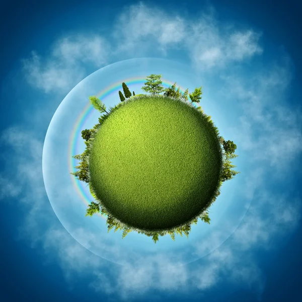 Yeşil bir dünya. Soyut Eko arka plan — Stok fotoğraf