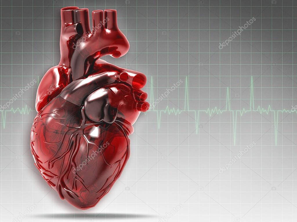 Medical background with human heart Stock Photo by ©tolokonov 97254116
