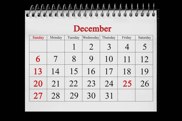 Dicembre Nel Calendario Sullo Sfondo Legno — Foto Stock