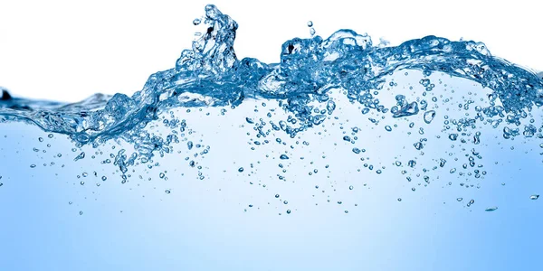 Blå Vatten Och Luft Bubblor Poolen Vit Bakgrund Med Utrymme — Stockfoto