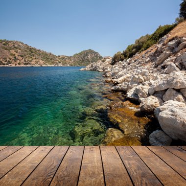 Odanın içinde ahşap dokulu arka planlar.