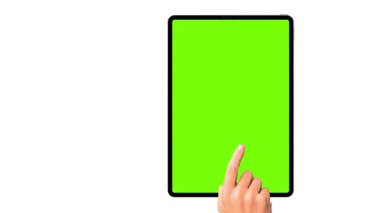 tablet yeşil ekran üzerinde
