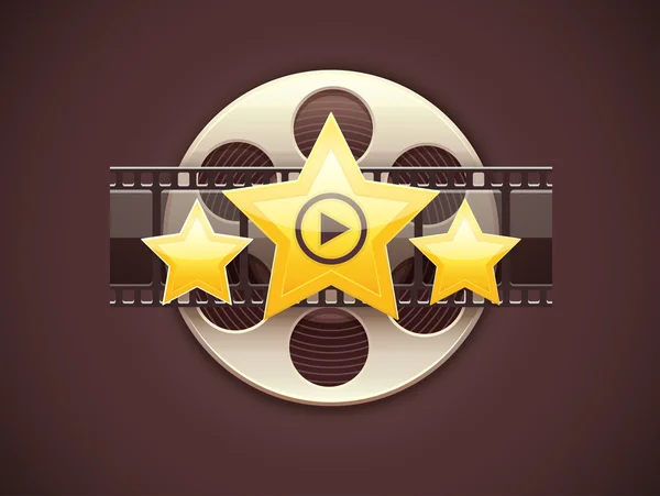 Online sinema simgesi logo kavramı ile film — Stok Vektör