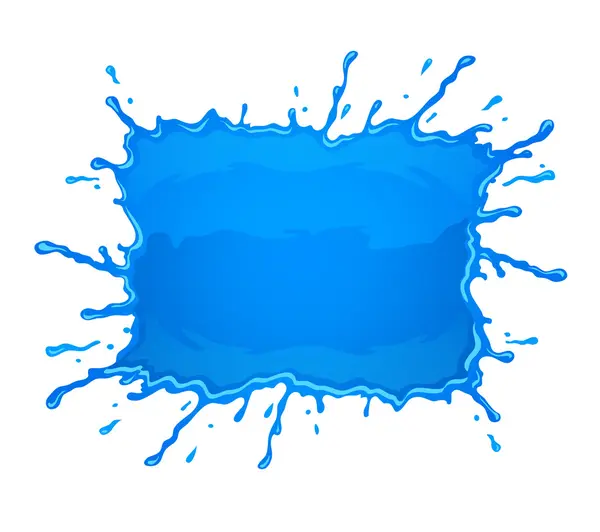 Water blob splash with blue falling drops — Stock Vector