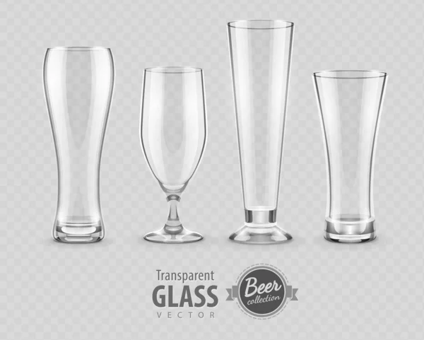 Стеклянные очки для пива, пьющего в пабе пустой набор — стоковый вектор