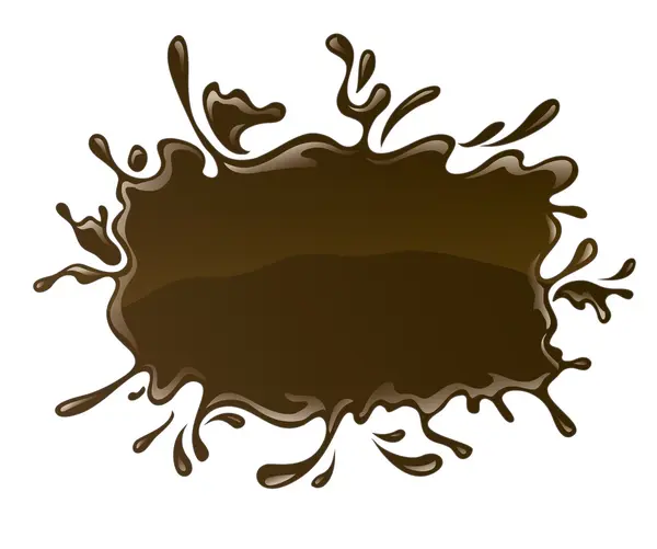 Chocolate splash with drops — Stock Vector