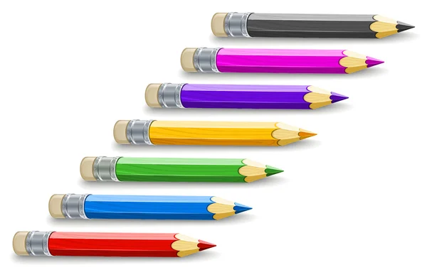 Set de crayons de couleur pour dessin — Image vectorielle