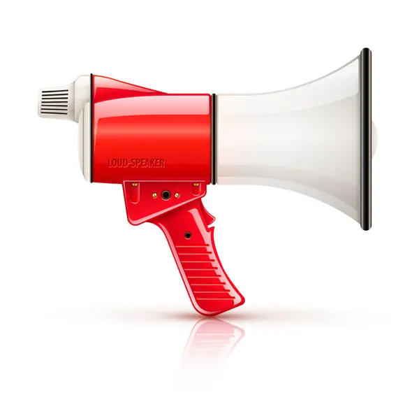 Megafone de trombeta falando alto-falante para amplificação de voz — Vetor de Stock