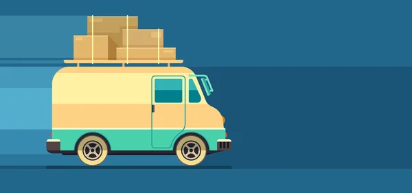 Freight cargo delivery transport minibus — Stock Vector