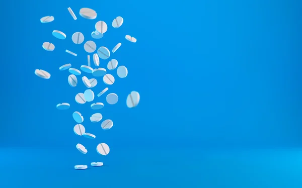 Medical pills falling down — Stock Photo, Image