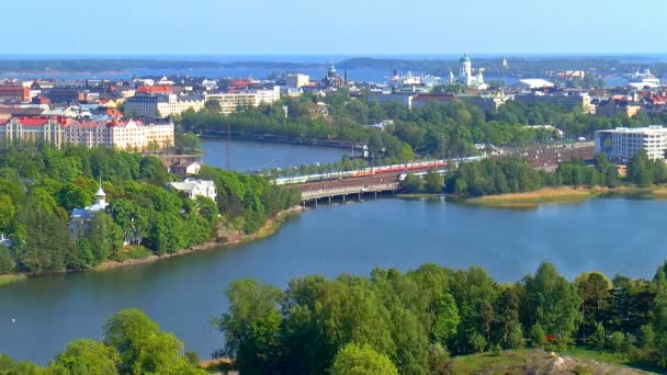 Letecké panorama Helsinky, Finsko — Stock video