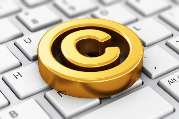 Copyright-symbool op het toetsenbord van de Computer — Stockfoto