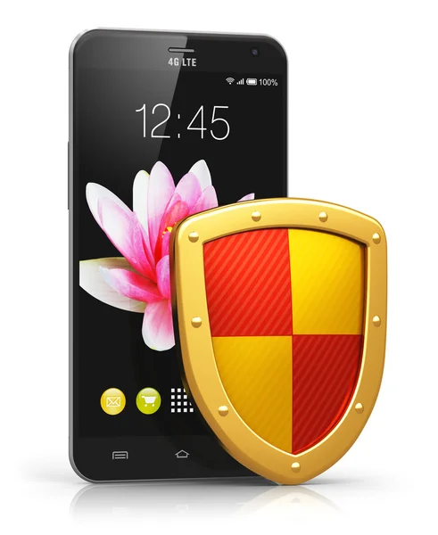 Mobiele veiligheid en gegevens bescherming concept — Stockfoto