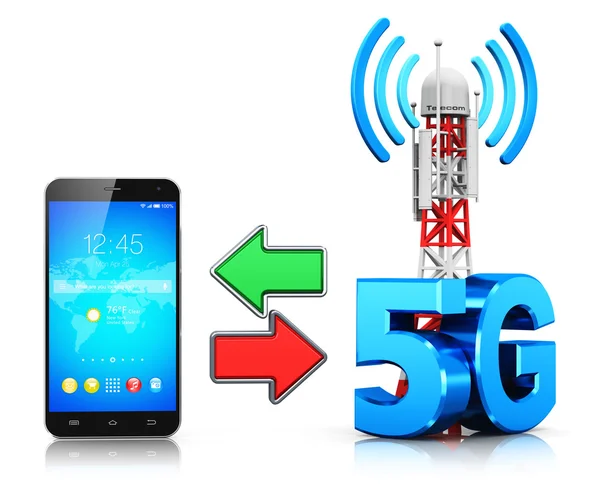 Концепция беспроводной связи 5G — стоковое фото