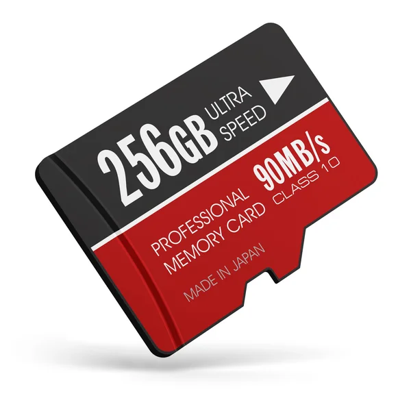 High speed 256GB MicroSD flash memory cards — Stock Photo, Image