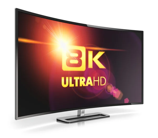 Gebogene 8k ultrahd tv — Stockfoto