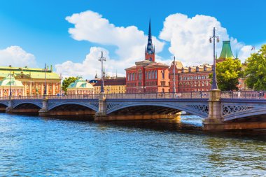 Stockholm 'de eski bir kasaba, İsveç