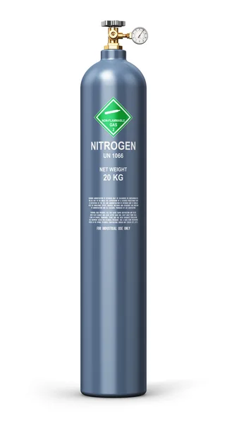 Cilindro de gás industrial de nitrogênio liquefeito — Fotografia de Stock