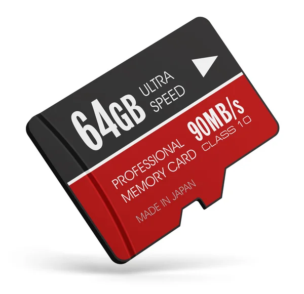 High speed 64GB MicroSD flash memory cards — Stock Photo, Image