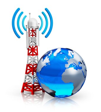 Global telecommunications concept clipart