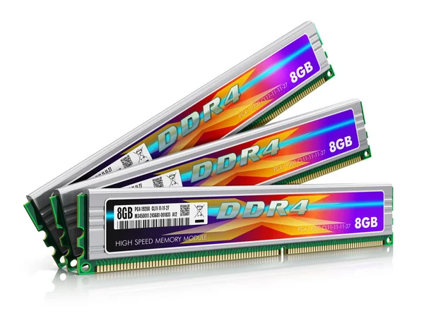 Módulos de memória DDR4 — Fotografia de Stock