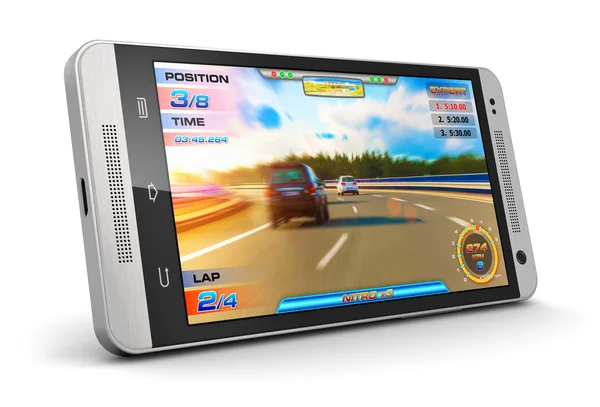 Smartphone with video game — Stock Photo, Image