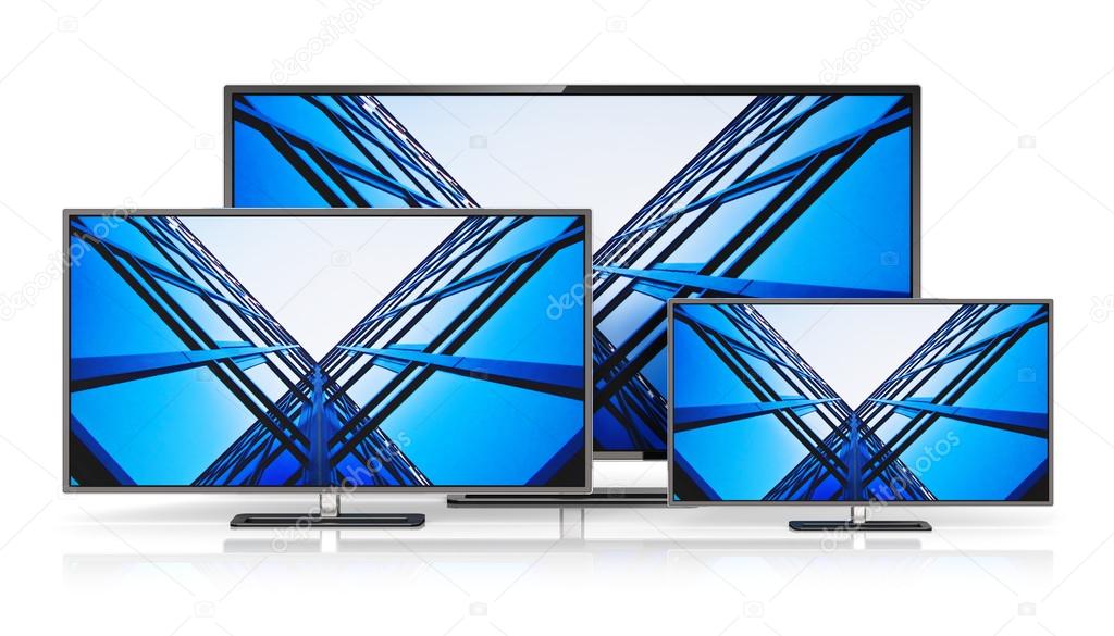 Set of widescreen TV displays