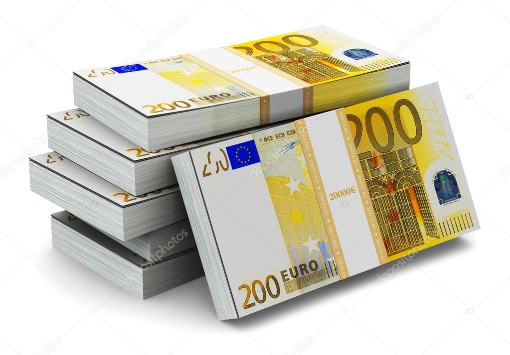 hel doel Slager Stacks of 200 Euro banknotes Stock Photo by ©scanrail 52250231
