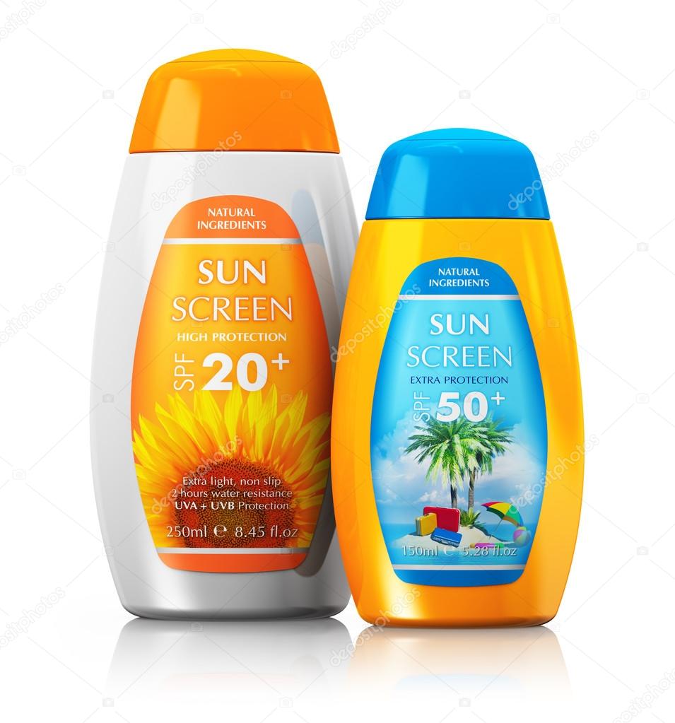 Set of sun care cosmetics — Stock Photo © scanrail 52250333