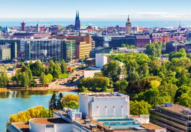 Aerial panorama of Helsinki, Finland clipart