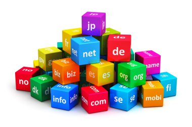 Internet and domain names concept clipart