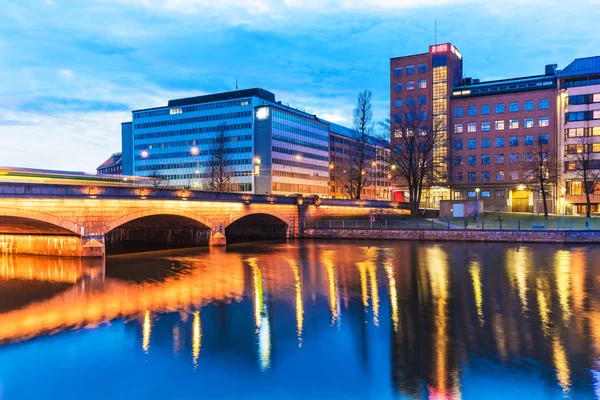 's avonds landschap van helsinki, finland — Stockfoto