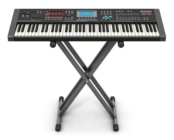 Professioneller Musiksynthesizer am Stand — Stockfoto